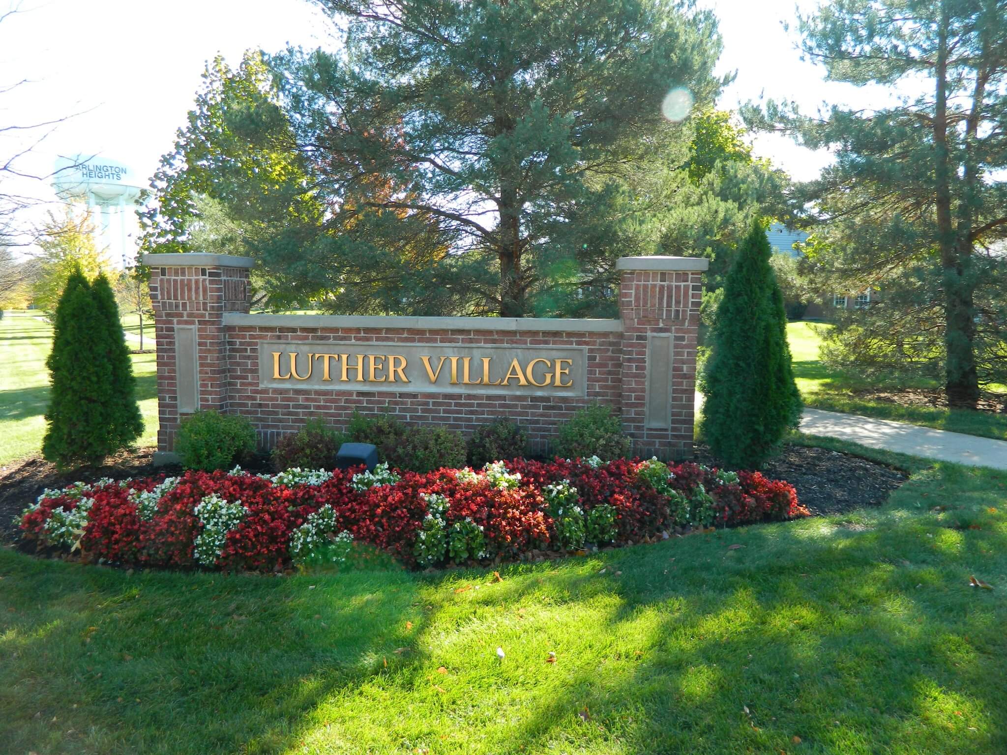 Luther Village entrance sign
