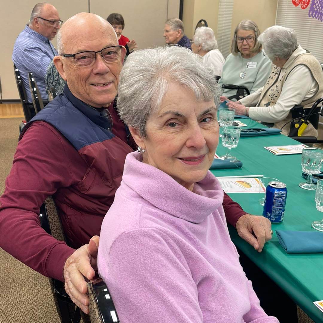senior couple at an event