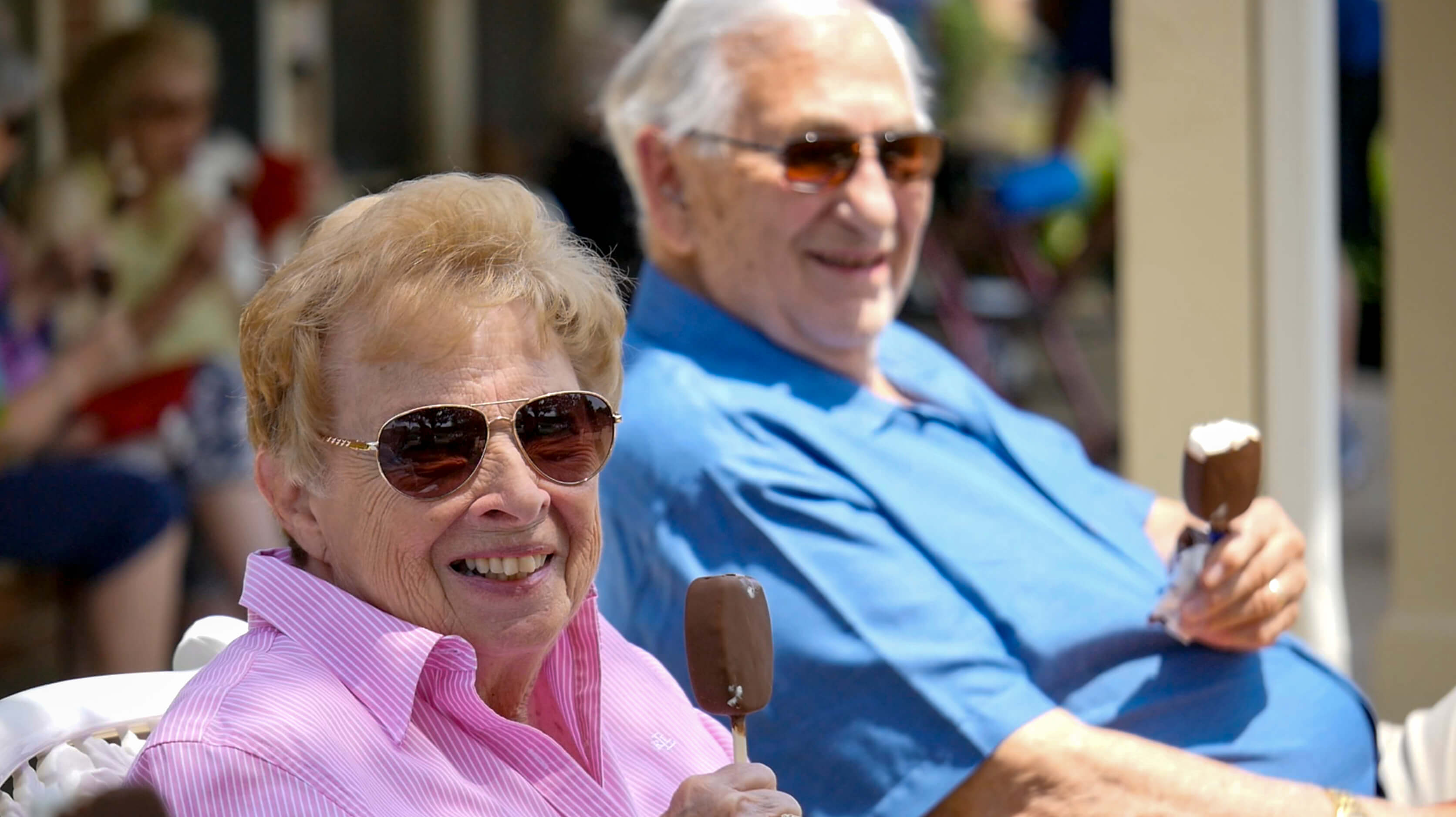 seniors eating ice cream
