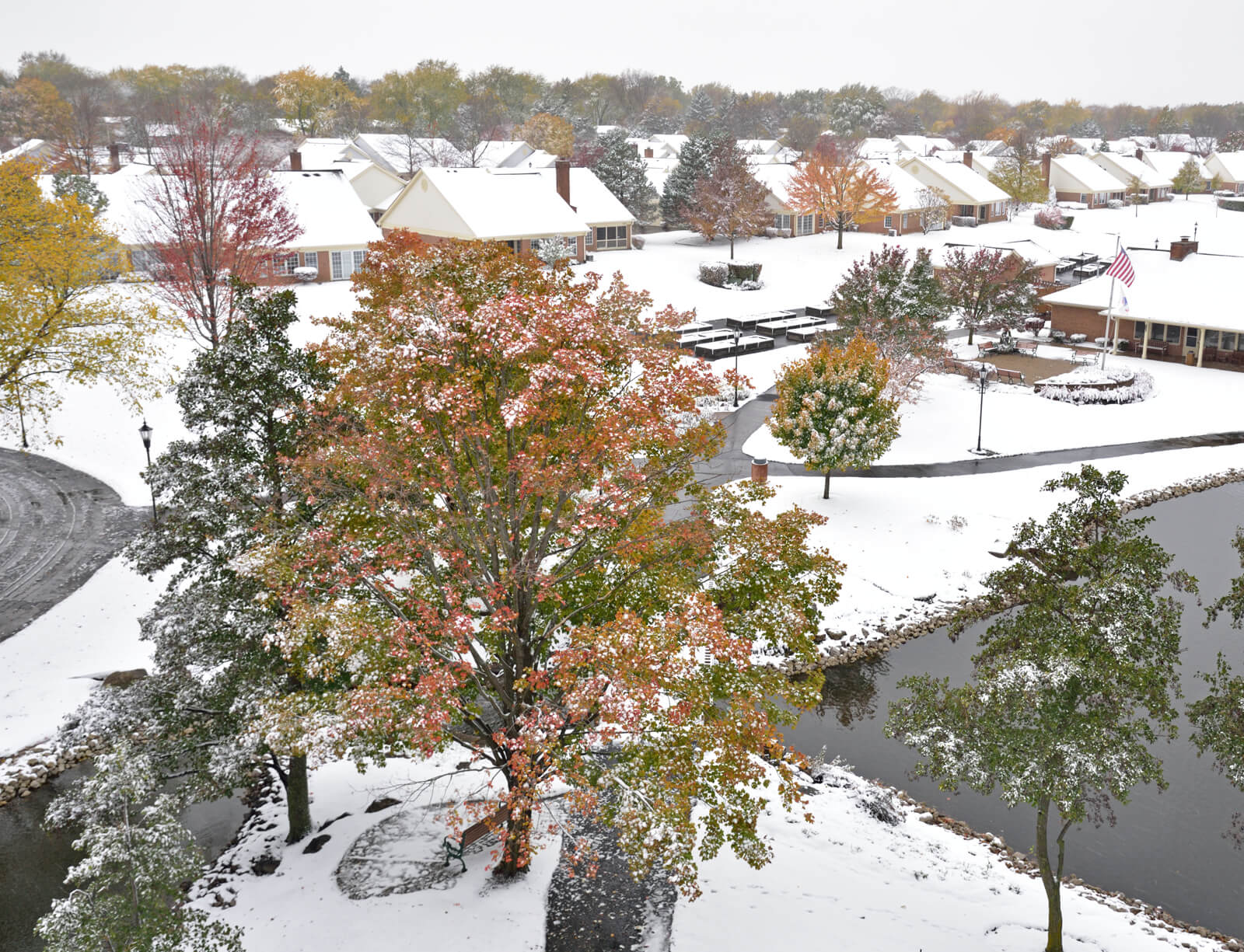 snow covered luther village