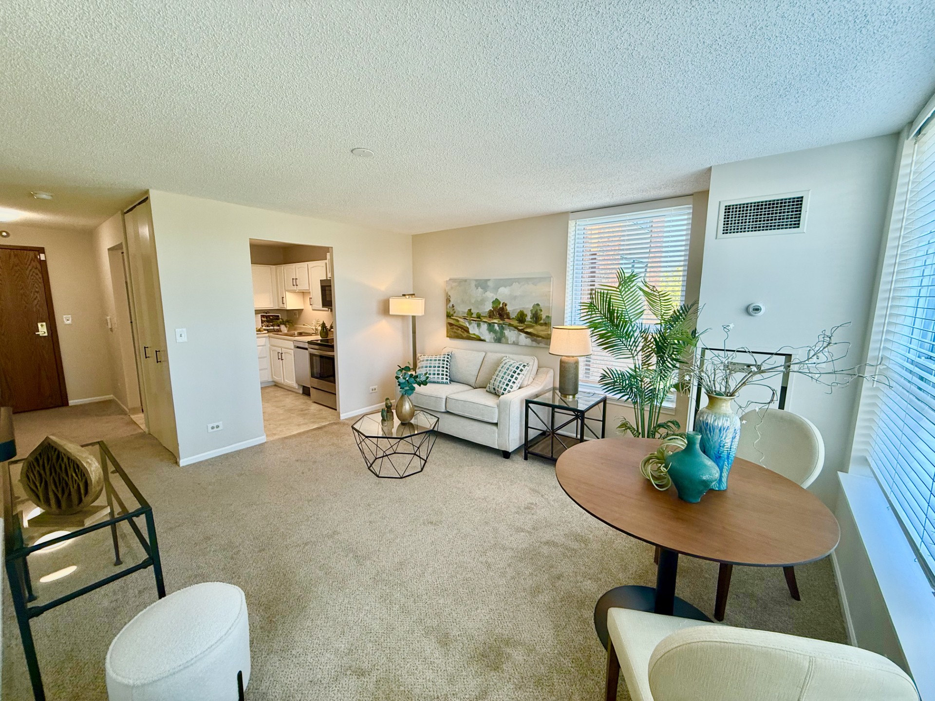 349A decorated living space and dining area